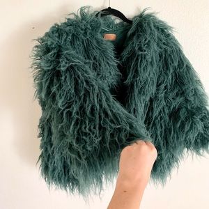 Faux Green Fur Jacket